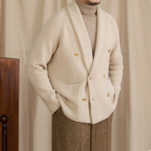 Double-breasted Knit Blazer Casual Sweater